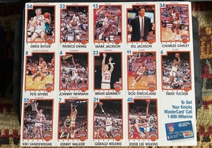 1989-90 NEW YORK KNICKS MARINE MIDLAND BANK CARD SHEET SET (14 Karten) EX - Bild 1 von 7