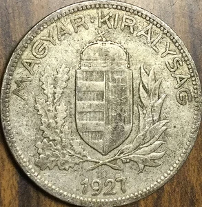 1927 HUNGARY SILVER 1 PENGO - Imagen 1 de 2