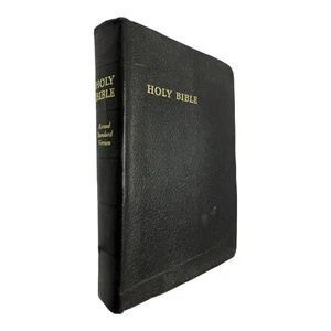 Vintage "La Sacra Bibbia" (1952) versione standard riservata rilegata in pelle pagina rossa - Foto 1 di 17