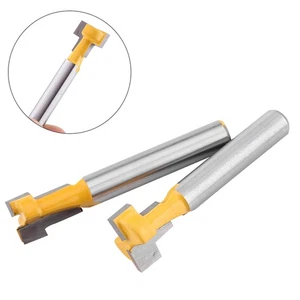 2 Stück gelb scharf T-Nut Router Bit für Holzbearbeitung Fräser - Bild 1 von 8