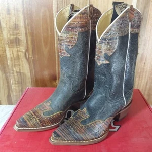 Justin Stiefel Vera schwarz Snip Toe Cowboy Damen schwarz Freizeitstiefel L4455 8 B - Bild 1 von 9