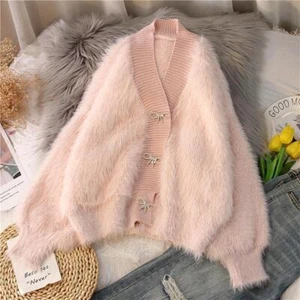 Winter Damenmode Angora warmer Pullover flauschig flauschig Plüschpullover heiß - Bild 1 von 27