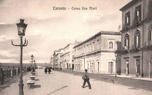 Postal vintage de 1910 vista de Taranto Corso Due Mari Italia IT - Imagen 1 de 2