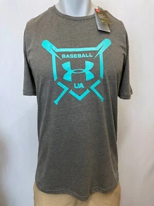 Under Armour Shirt Herren Small Medium Large grau rot sportliche Passform weich Rundhalsausschnitt - Bild 1 von 24