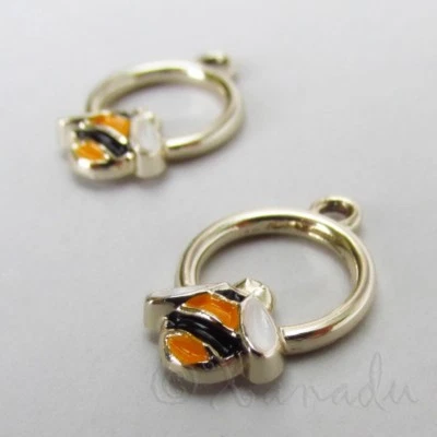 Colgantes de esmalte chapado en oro al por mayor de 19 mm con dijes de abeja C2881 - 2, 5 o 10 piezas Foto 1 de 3