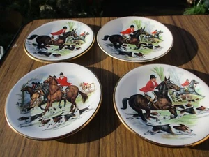 4 x Small Horse + Hound Hunting Scene Plates. PLEASE READ DESCRIPTION - Picture 1 of 7