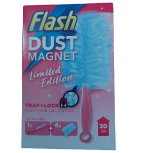 Limited Edition Pink Flash Dust Magnet Duster Starter Kit -1 Handle + 4 Refills