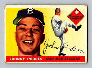 1955 Topps #25 Johnny Podres LOW GRADE Brooklyn Dodgers Baseball Card