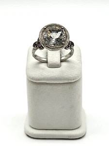 Anello PZ Israele Argento Sterling Quarzo Viola Tanzanite Firmato Designer PAZ 925 - Foto 1 di 8