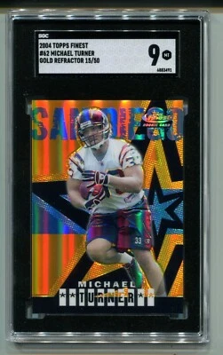 2004 Topps Finest Michael Turner Gold Refractor RC 15/50 SGC 9 MINT - Image 1 of 2