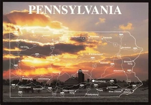 Postal continental Sunset Over Pennsylvania Farmland Amish Seasons - Imagen 1 de 2