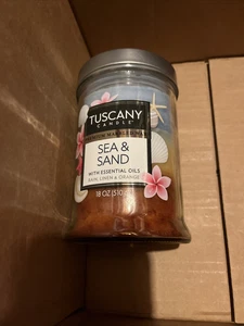 Tuscany Essential Oil Jar Candle 18 oz Peach Island Sea Sand Fresh Squeeze New - Picture 1 of 1