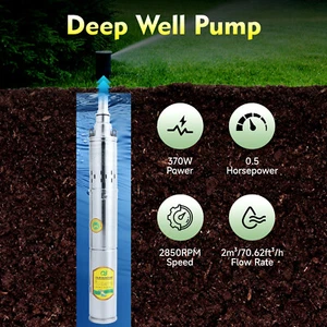 24V 370W DC Brushless Solar Water Pump Deep Well Submersible Pump 2860r/min - Picture 1 of 16
