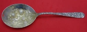 Repousse By Jacobi and Jenkins Sterling Berry Spoon GW Large w/ Strawberries - Picture 1 of 1
