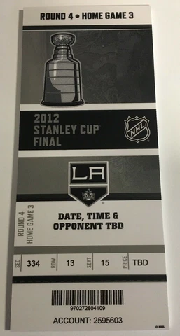 2012 Stanley Cup Playoffs Mini Mini Mega Ticket Los Angeles Kings 14 x 6" DM1 Cover