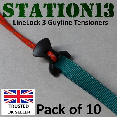 Guy Line Tensioners - LineLock 3 - Camping Tent - Guy Line Runners - Pack of 10 - Image 1 of 4