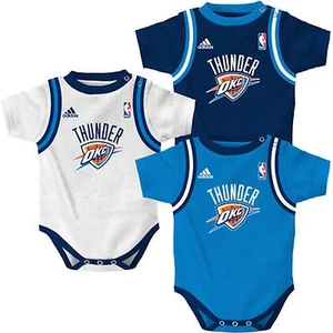 Oklahoma City Thunder OKC 3pc Jersey Creeper Set Infant Baby Bodysuit - Picture 1 of 1