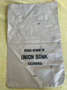 Bolsa de banco de dinero vintage, Union Bank California 12-83 - Imagen 1 de 4