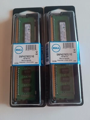 N. 2x1GB Memory Module Upgrade Dell - 1GB 1Rx8 PC3-8500E-07-10-D0 - Immagine 1 di 4