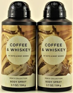 QTY 2 - Bath & Body Works COFFEE & WHISKEY Deodorizing Body Spray for Men 3.7OZ - Picture 1 of 2