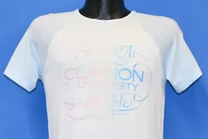 vtg 80s SOMEBODY AT CLARION UNIVERSITY LOVES ME RAGLAN SLEEP t-shirt COLLEGE M - Picture 1 of 5