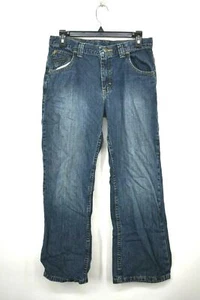 Wrangler Boys Medium Denim Adjustable Waist Husky Cotton Button & Zip Jean 14 - Picture 1 of 7