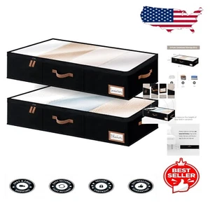Extra Large Underbed Storage Bins - Dust-Proof Containers with Zipper, 2 Pack - Picture 1 of 10
