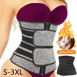 Sauna Sweat Yoga Waist Corset Trainer Weight Loss Body Shaper Women Trimmer Belt - Picture 1 of 49