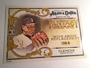 2018 Topps Allen & Ginter Fantasy Goldmine 5x7 Roger Clemens Red Sox 45 #'d /49