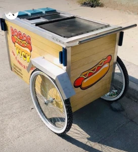 Commercial Hotdog Taco Flat Griddle Steamer Pan Propane Gas Push Food Cart - Picture 1 of 1