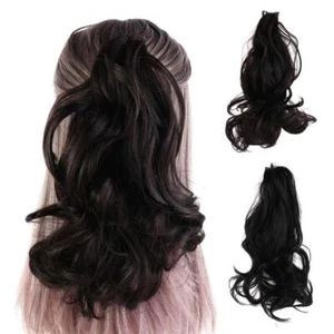 Hairpiece Ponytail Wig Short Wavy Ponytail Half Ponytail Wig Claw Clip Ponytail - Picture 1 of 16