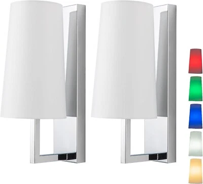 Juego de 2 Apliques de Pared a Batería con Pantalla de Tela - Lámparas de Pared Inalámbricas Foto 1 de 4