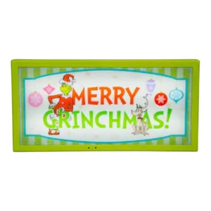 Grinch 12"x24" Merry Christmas The Grinch & Max Sign Decoration Lighted - Picture 1 of 4