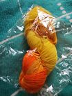 Hand-dyed yarn - orange/yellow - unkown ply - 138g