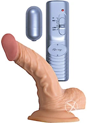 Consolador vibrador con bolas Real Skin All American Whoppers Foto 1 de 4