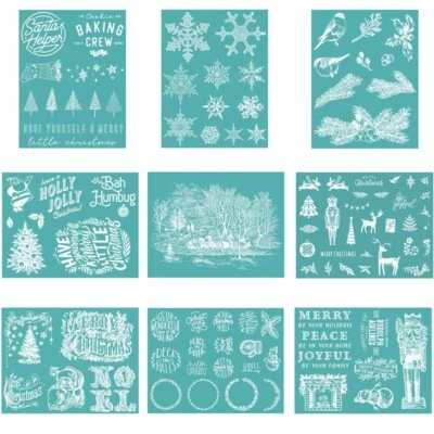 Christmas Snowmen DIY Silkscreen Stencil Reusable Self-Adhesive Mesh Stencils - Image 1 of 4