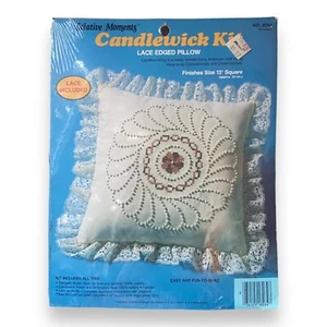 Creative Moments Candlewick Kit Vintage 1983 Lace Edged Pillow 13" Pinwheel 8264 - Picture 1 of 3