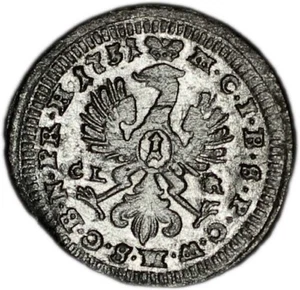 GERMAN STATES (BRANDENBURG-BAYREUTH) coin 1 Kreuzer 1751 CLR aUNC - Picture 1 of 2