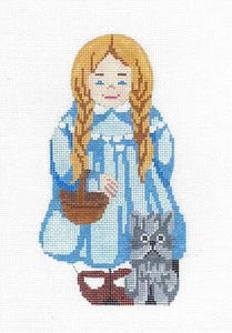 "Dorothy & Toto" from the WIZARD of OZ Needlepoint Ornament Canvas Silver Needle - Picture 1 of 1