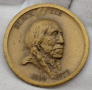 Ben Black Elk Medaille Nationalpark Mount Rushmore Bronze Hochrelief 38,1 mm 28,7 g - Bild 1 von 9