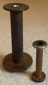 Antique Vintage Lestershire Large Wood Textile Yarn Bobbin Spool - Picture 1 of 8
