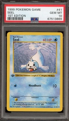Pokemon Seel Base Set Shadowless 1st Edition #41 PSA 10 Gem Mint - Image 1 of 2