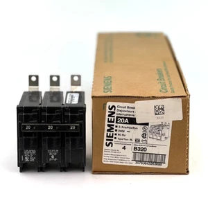 Siemens B320 20 Amp 3 Polos Disyuntor Tipo BL 240VAC Atornillado — NUEVO (CANTIDAD 1) - Imagen 1 de 11
