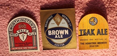 3 Heavitree Exeter Devon Beer Bottle Labels 1960's - Image 1 of 2