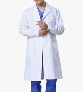 Unisex White Size XL Lab Coat Hospital Doctor Laboratory Medical Uniform Lab - Picture 1 of 11