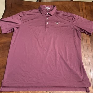 Peter Millar Polo Men XXL Purple Summer Comfort Golf Longhorn Skull Stretch - Picture 1 of 4