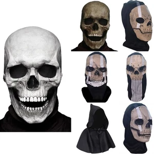 Unisex Scary Horror Skeleton Skull Full Face Mask Halloween Cosplay Party Props - Picture 1 of 16