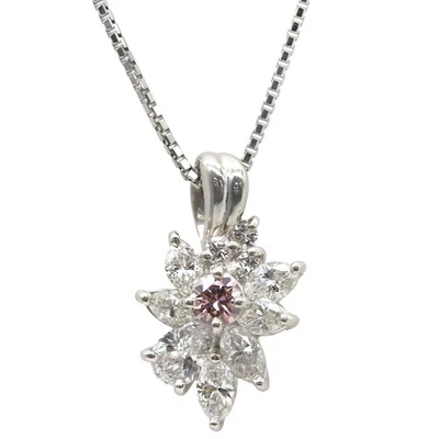 Ожерелье розовый бриллиант подвеска Pt850 бриллиант Pt900 (верх) PlatinumSilver - Изображение 1 из 4