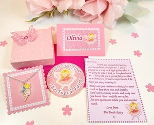 Personalised Tooth Fairy Letter, Necklace, Gift Box, First Tooth, Tooth Fairy - Picture 1 of 4