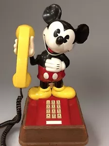 Mickey Mouse Phone Vintage 1976 Push Button Telephone - Picture 1 of 19